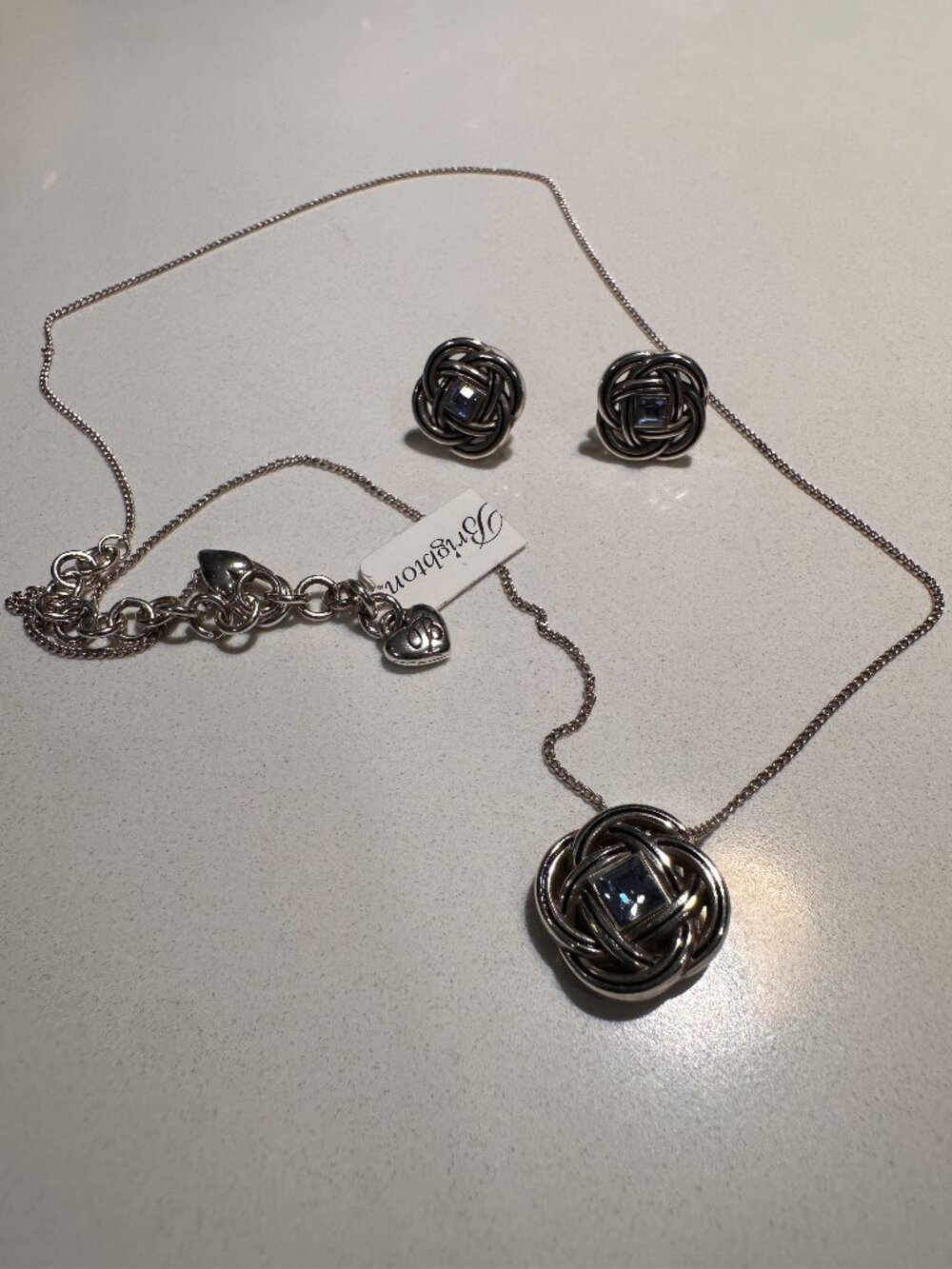 Brighton Interlock Braid/Celtic Knot Necklace and Matching Earrings